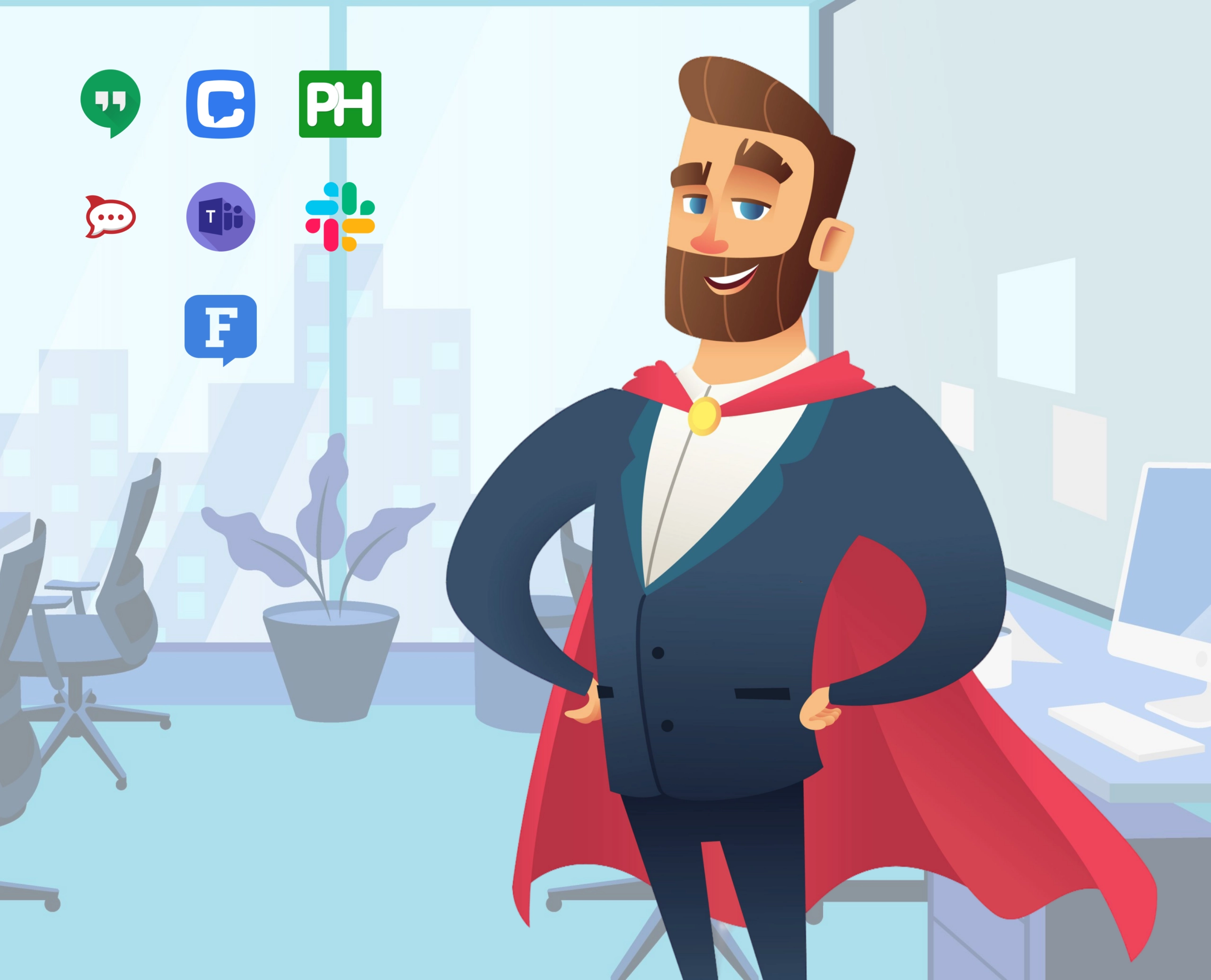 office super hero messaging