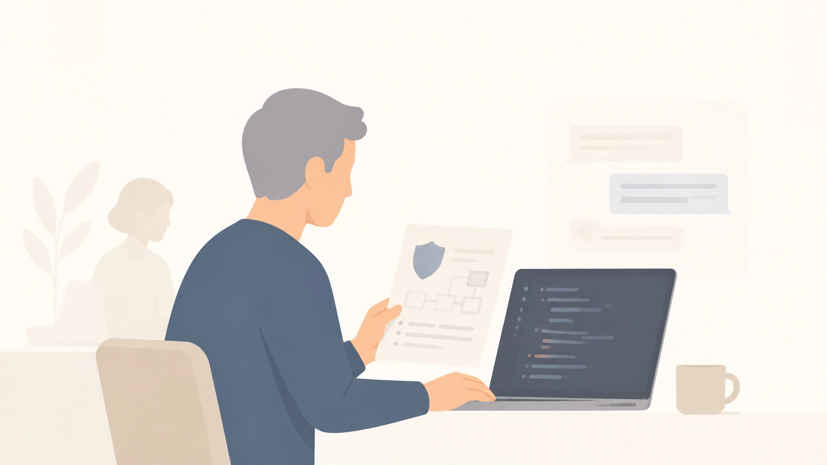 An engineer reviewing data-residency and compliance requirements for an AI system