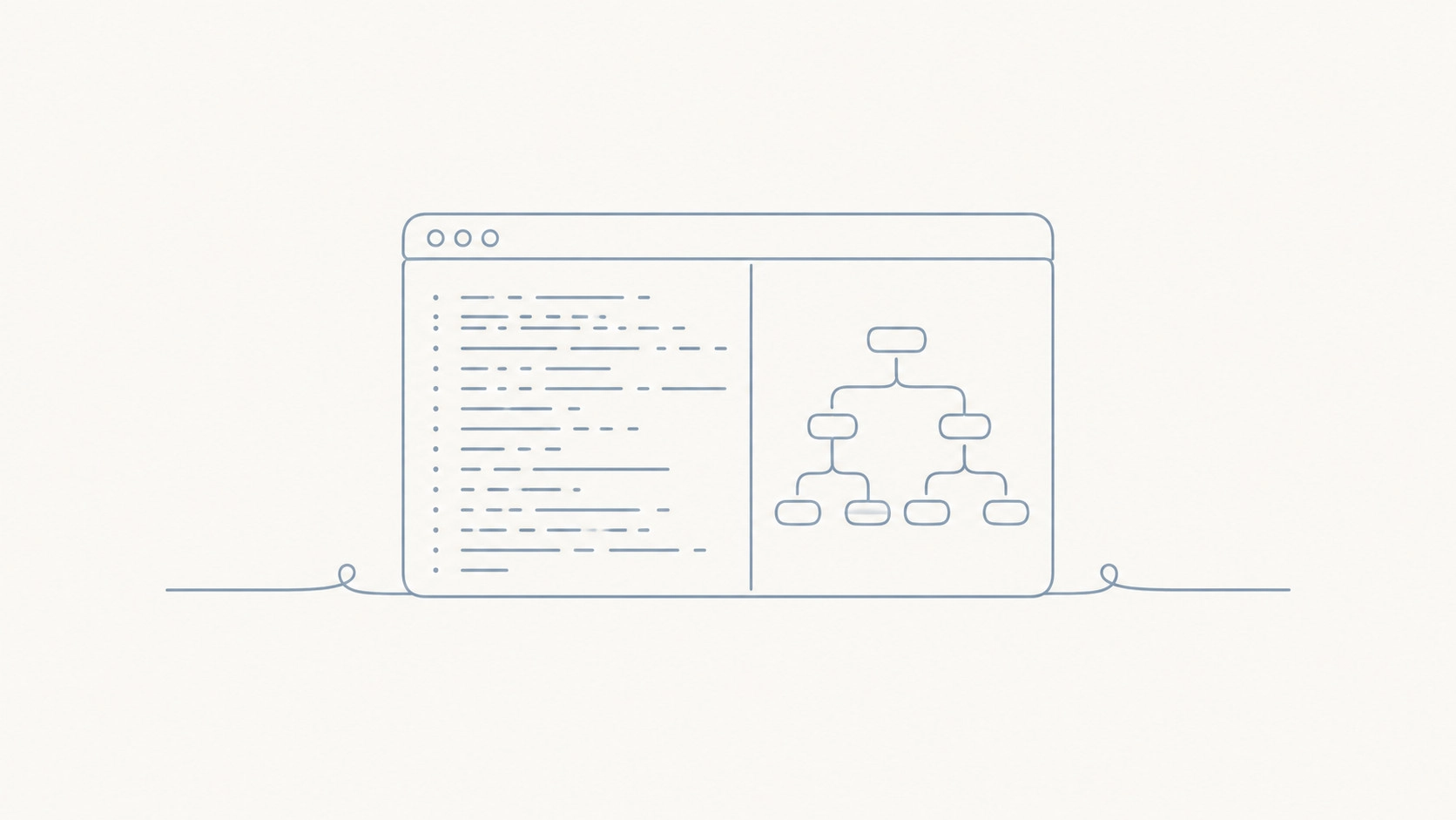 a terminal window showing complex server-side logs next to an AI-generated site map