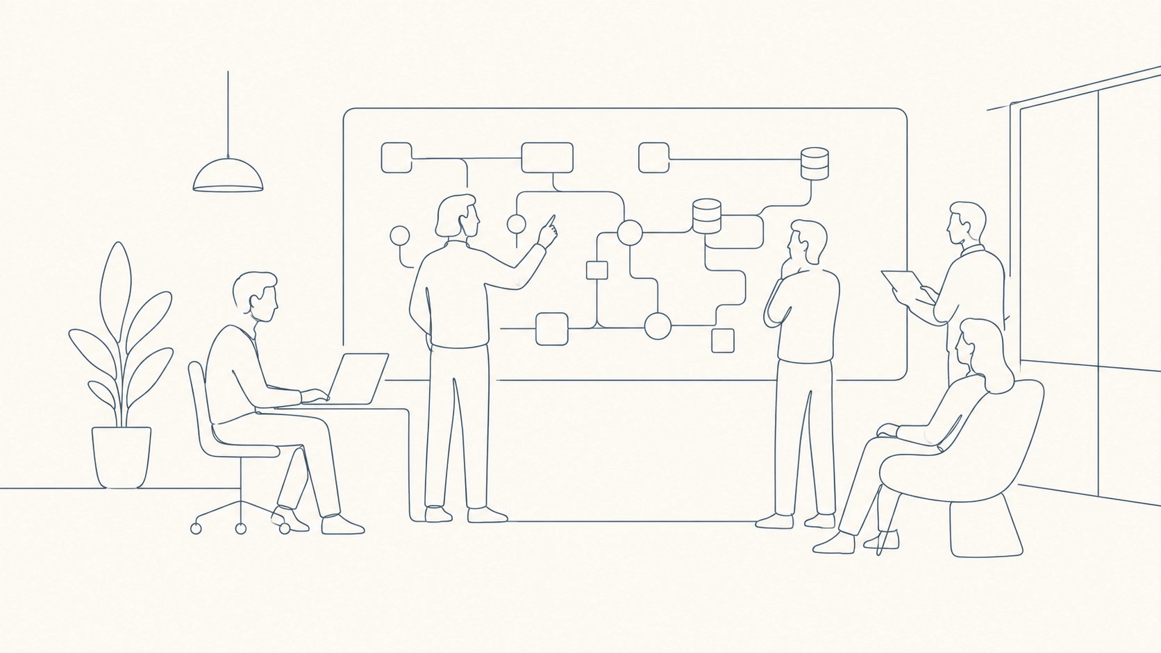Data engineering workflow and pipeline architecture on a digital whiteboard