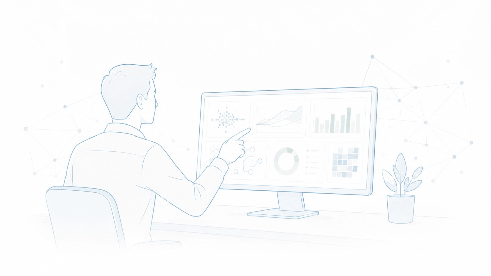 Engineer reviewing model, data, and production monitoring metrics