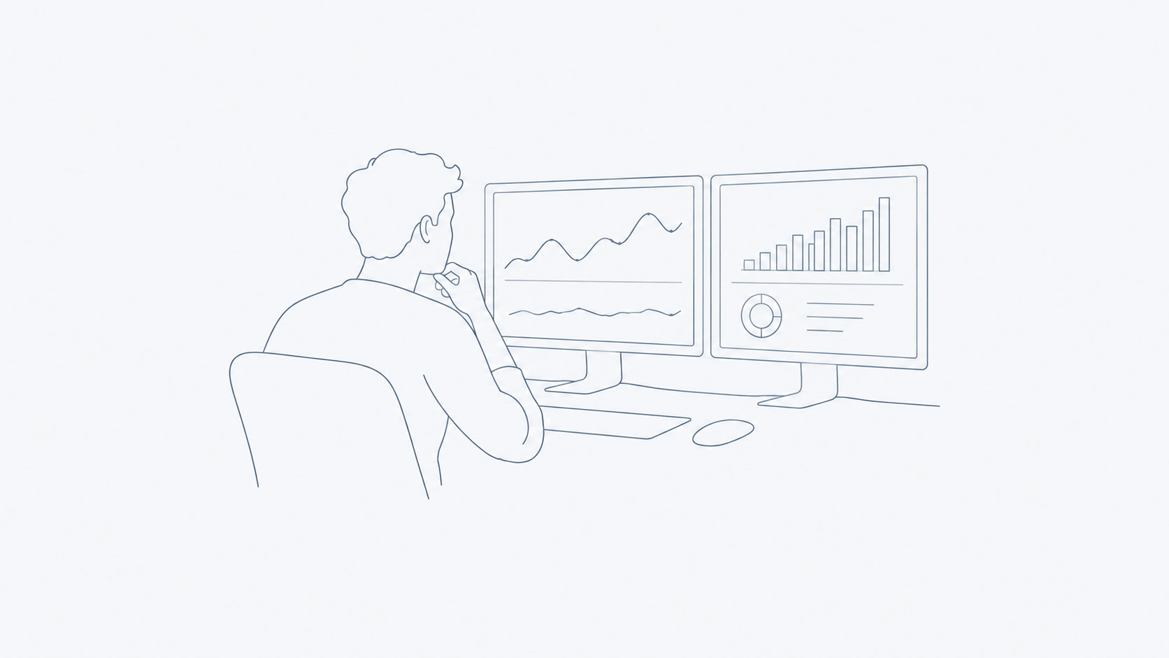Engineer reviewing operational and performance metrics for an AI system