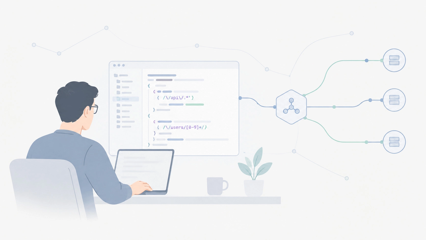 Developer implementing routing rules that direct requests to several model endpoints