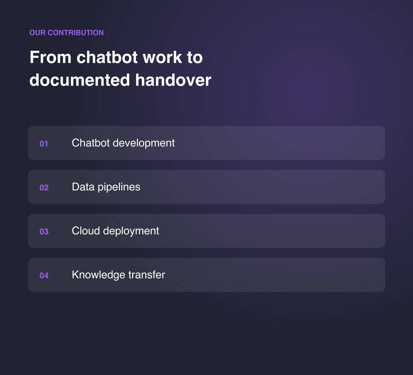 Qube: Senior ML expertise from chatbot development to production deployment